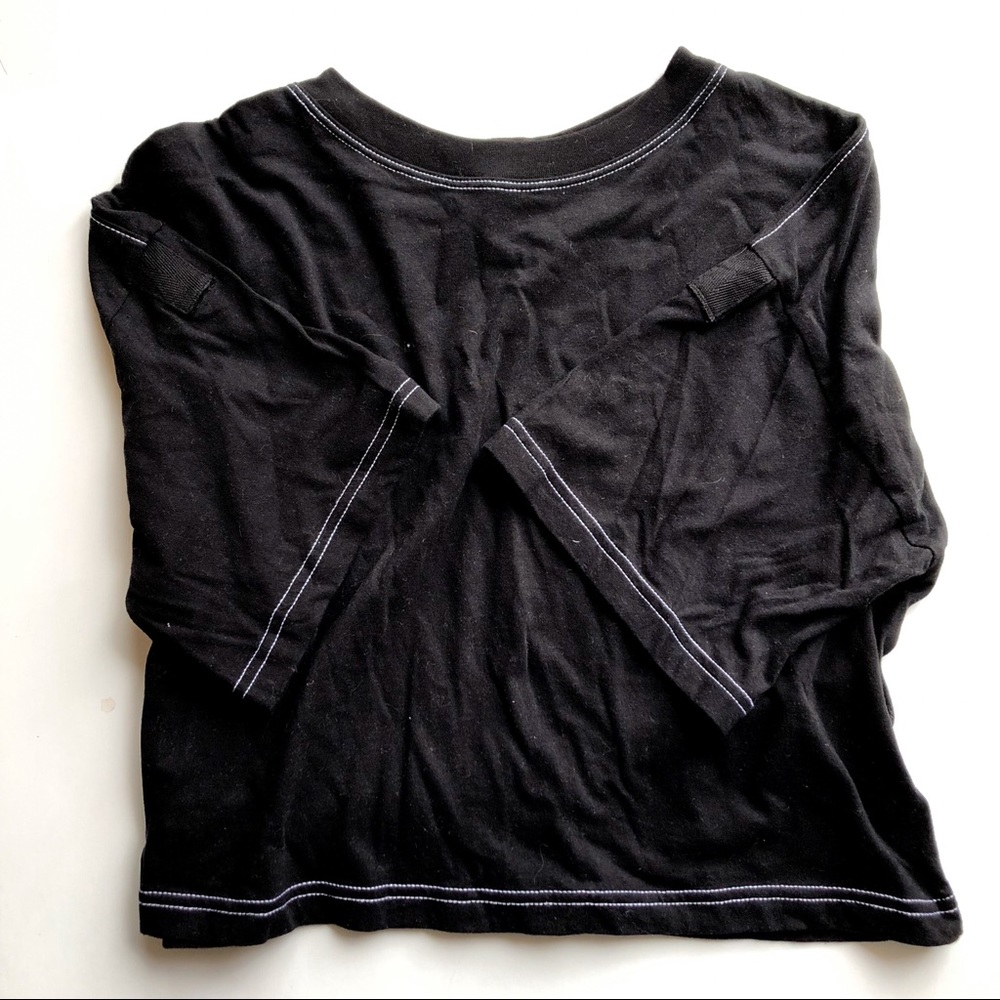 Black White Snitching Crop Top, size S